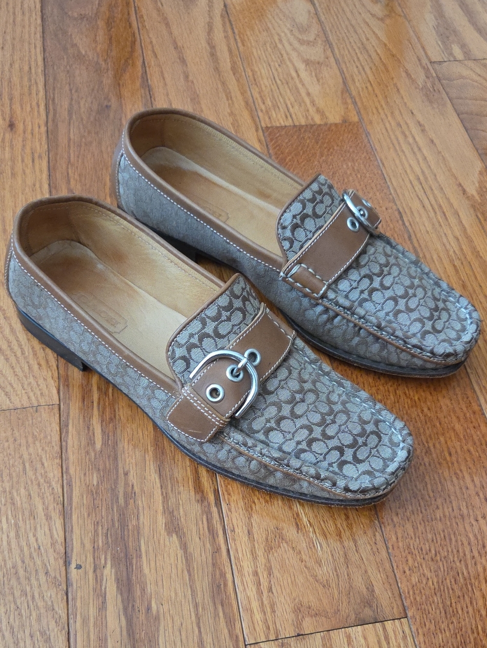 Vintage Coach Brown  Signature Buckle Loafers